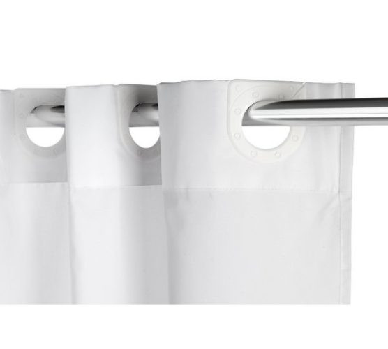 White Plain Hooked Shower Curtain Hotel Bathroom Accessories - Hooked Shower Curtain