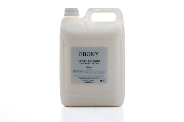 5L refill bottles of 1903 Ebony Lotion, offering eco-friendly, luxury body lotion for hospitality use.