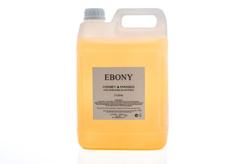 5L refill bottles of Ebony Shampoo collection, offering eco-friendly, rich shampoo for hospitality settings.