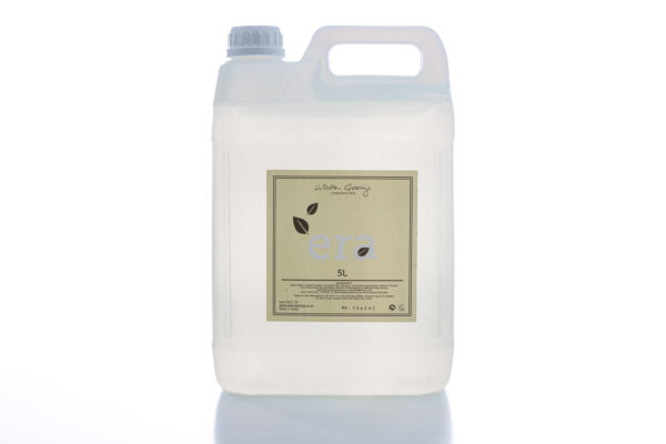5L refill bottles of the Era toiletry collection, offering eco-friendly, contemporary toiletries for hospitality use.