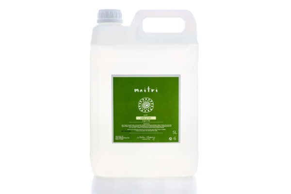 5L refill bottles of Maitri eco-friendly toiletries, featuring a sleek design for hospitality use